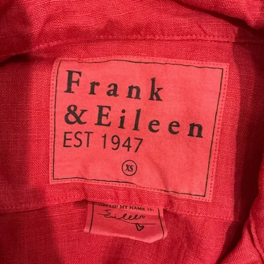Frank & Eileen Tuscany Getaway Set Summer Red Linen Size XS NWT - Picture 7 of 11
